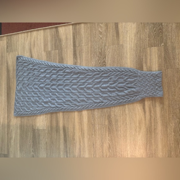 ARAN SWEATER MARKET 100% WOOL CABLE KNIT SCARF GRAY IRISH MADE UNISEX WINTER - Picture 3 of 6